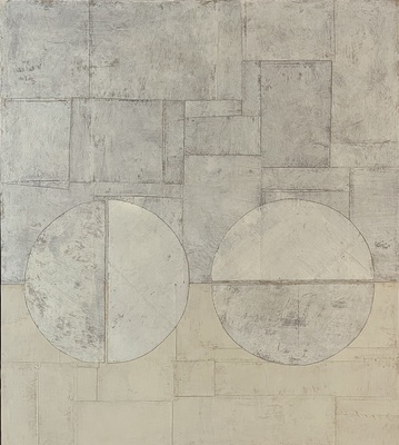 DANIEL ANSELMI Available work  Artist painted paper Collage on panel 