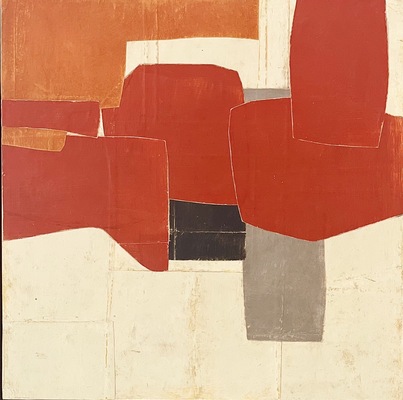 DANIEL ANSELMI Sold work 2020-present  Artist painted paper Collage on panel 