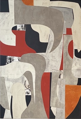DANIEL ANSELMI Commissions Artist painted paper Collage on panel 