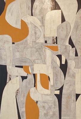 DANIEL ANSELMI Commissions Artist painted paper Collage on panel 
