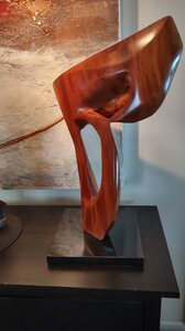 DAVID ERDMAN Available Works Wood Cuban Mahogany poly gloss finish black granite base