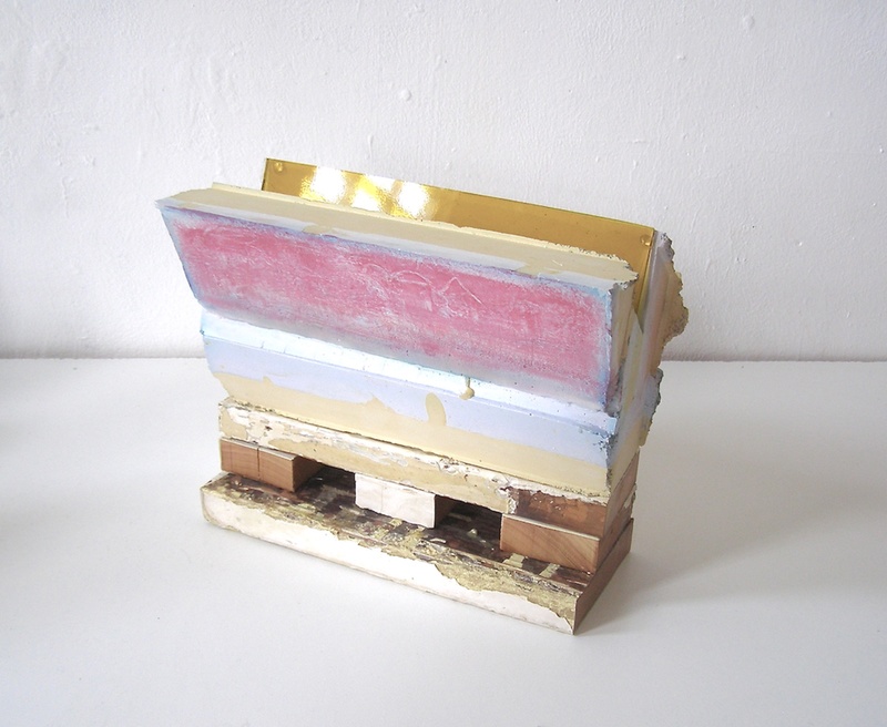 David McDonald Shelters From the Storm Hydrocal, Watercolor, Pigment, Wood, Glass, Enamel Paint, Cold Wax