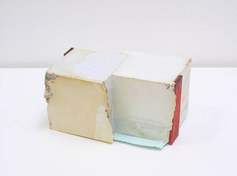 David McDonald Shelters From the Storm Hydrocal, Watercolor, Pigment, Plaster Wrap, Wood, Acrylic, Sand, Cold Wax