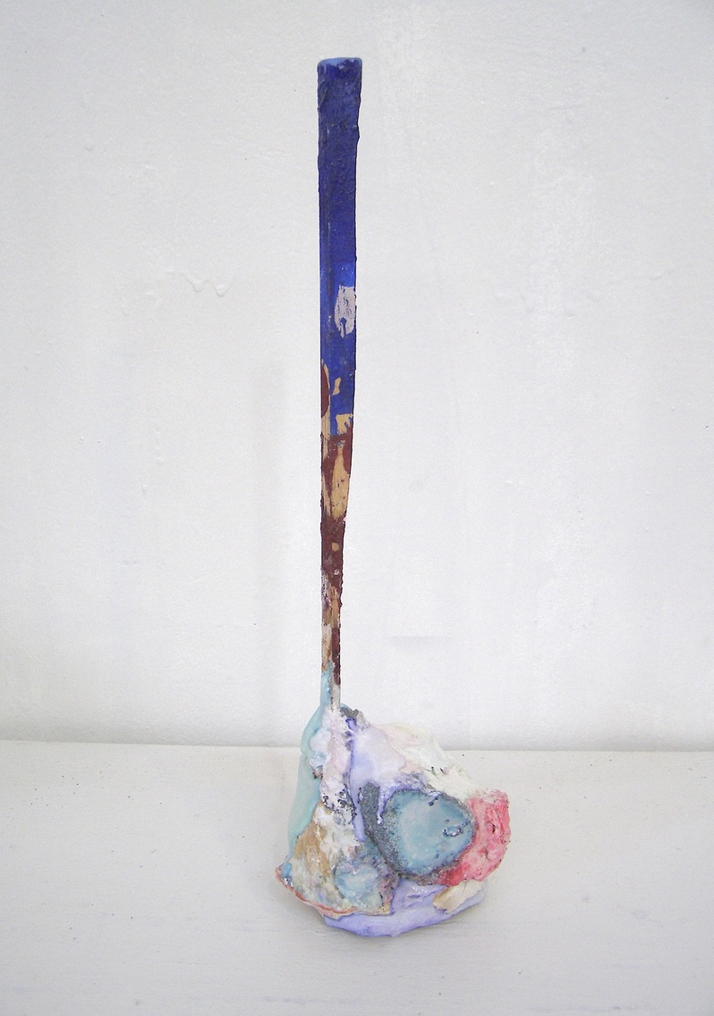 David McDonald Wurlies Hydrocal, Paper Towel, Liquid Watercolor, Wood, House Paint, Cold Wax Medium