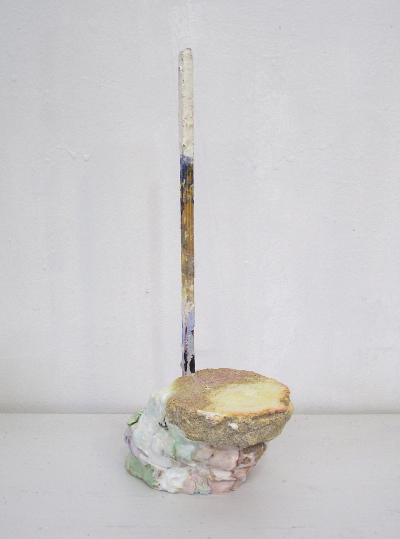 David McDonald Wurlies Hydrocal, Paper Towel, Liquid Watercolor, Wood, House Paint, Cold Wax Medium