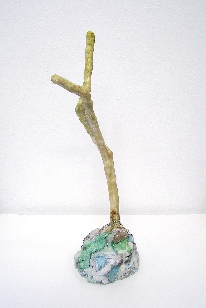 David McDonald Wurlies Hydrocal, Paper Towel, Liquid Watercolor, Wood, House Paint, Cold Wax Medium