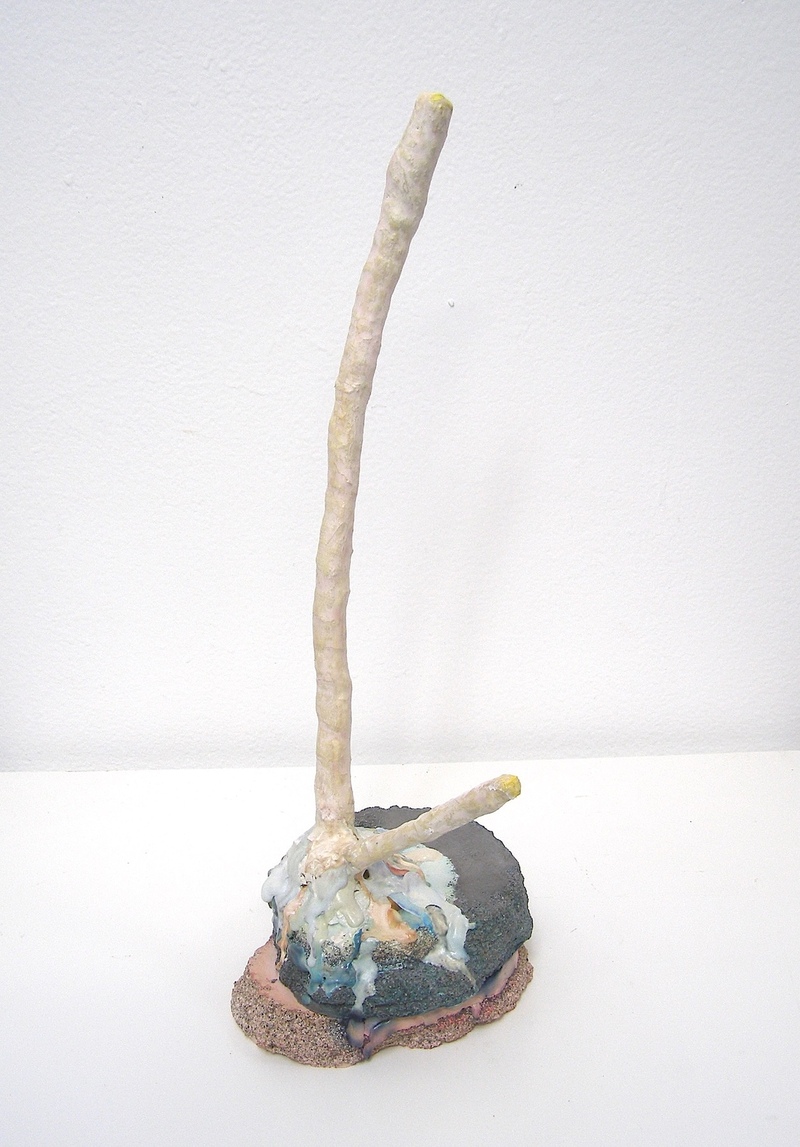 David McDonald Wurlies Hydrocal, Paper Towel, Liquid Watercolor, Wood, House Paint, Cold Wax Medium