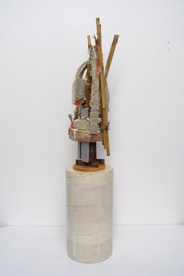 David McDonald Ten Stages of Understanding Bamboo, Hydrocal, Wood, Pigment, Wire, Sand, Plaster Wrap, Polyurethane