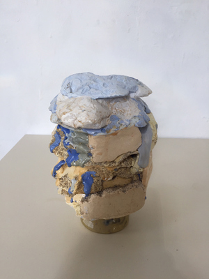 David McDonald Untitled (Lumps) Hydrocal, Pigment, Sand, Can, Polyurethane
