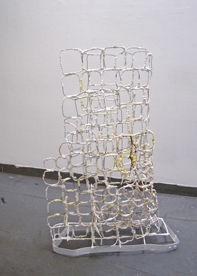 David McDonald Repair of the Web of Time Plaster Wrap, Wire, Enamel, Metal, Wood, Watercolor