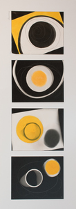 ENNID BERGER Abstractions acrylic paint on 4 silver gelatin photograms