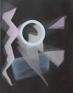 ENNID BERGER Abstractions acrylic paint on silver gelatin photogram