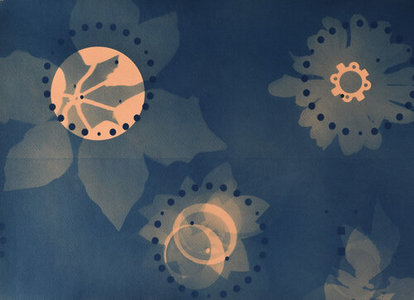 FAR x WIDE DRAWER 3 Cyanotype on colored paper (unique)