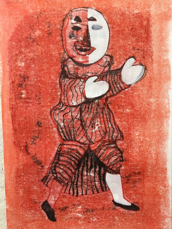 Frances Hamilton Work on Paper Transfer Drawing, collage