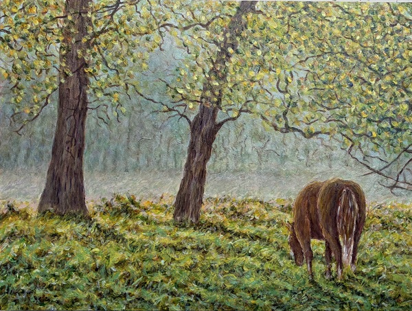 GLENN BRILL Landscape  Acrylic on Wood Panel