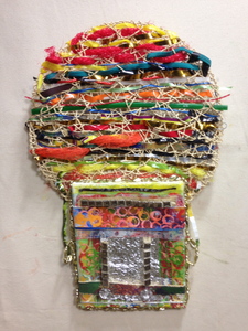 David Greenstein Works - 2013 to present o/c, ribbons, yarn, rattan, aluminum foil, beads