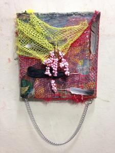 David Greenstein Works - 2013 to present o/c, mesh, feathers, styrofoam balls, chain