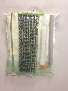 David Greenstein Works - 2013 to present plastic mesh, shawl, oil on paper, cardboard tube, oil on mylar, o/c on board