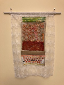David Greenstein Works - 2013 to present 0/c, oil on bubble wrap, fabric, metal pole, scrunchies