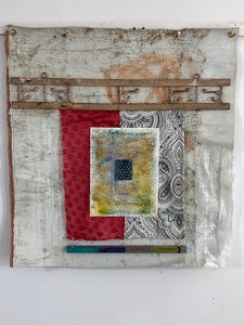 David Greenstein Works - 2013 to present o/c, oil on bubble wrap, acrylic on wood, wood coat hanger, fabric, grommets