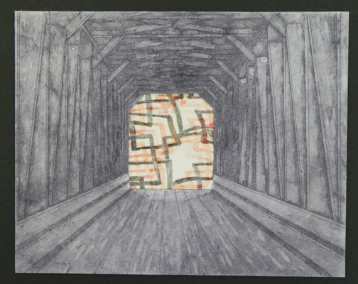 Ginny Parker Bridges to Elsewhere aquatint/drypoint