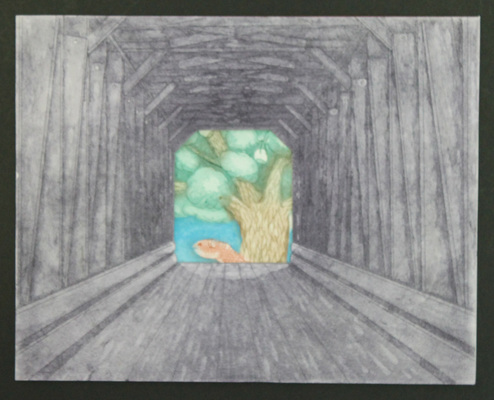 Ginny Parker Bridges to Elsewhere aquatint/aquatint