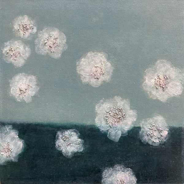 Heather Goodman New Work oil and salt on paper mounted on wood panel