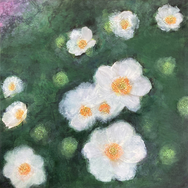 Heather Goodman New Work oil and salt on paper mounted on wood panel
