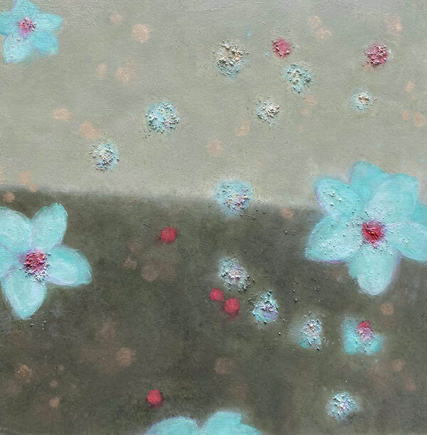 Heather Goodman Recent Work oil and salt on paper mounted on wood panel