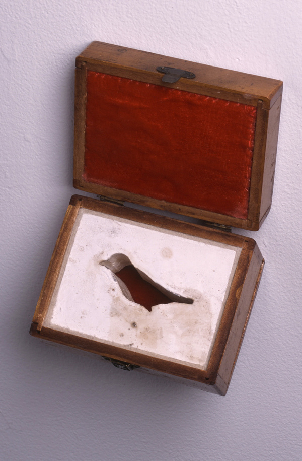 Janice Redman: Sculptor 2003 Hydrocal, silk velvet, wooden box