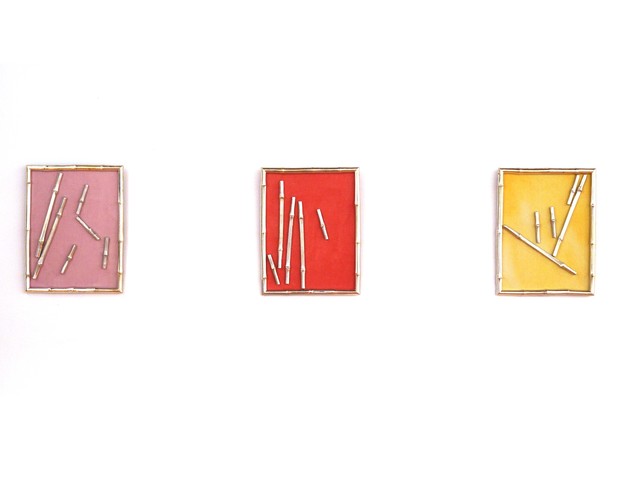 jesse robinson [frames] cast tin, dyed linen, magnets 