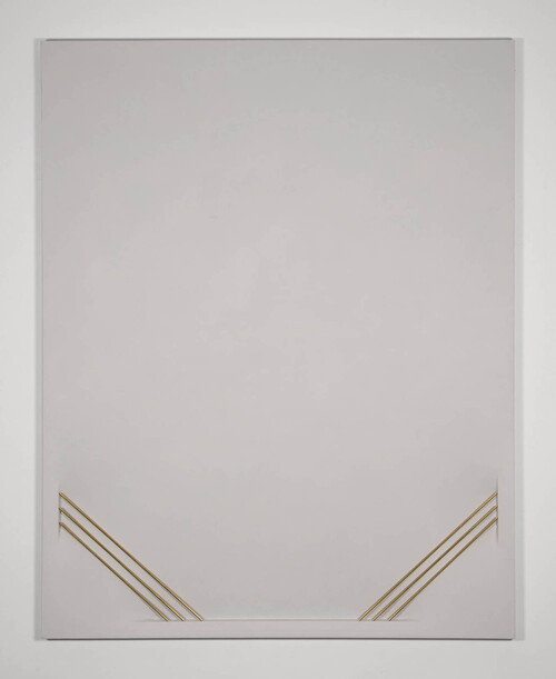 jesse robinson Object-Paintings Oil on canvas, brass tubes