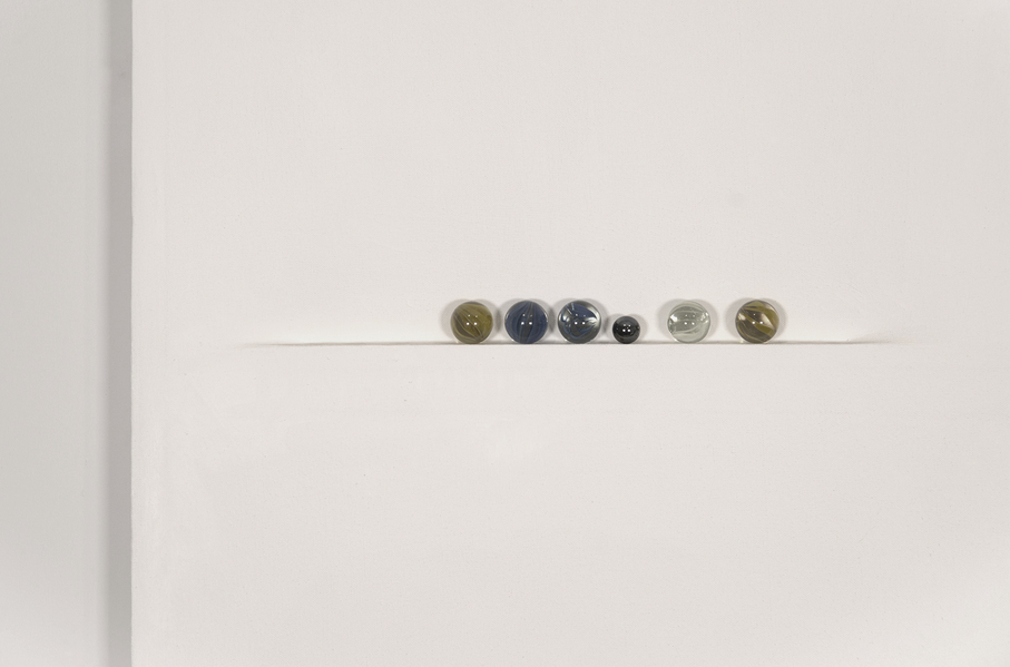 jesse robinson Object-Paintings Oil on canvas, marbles