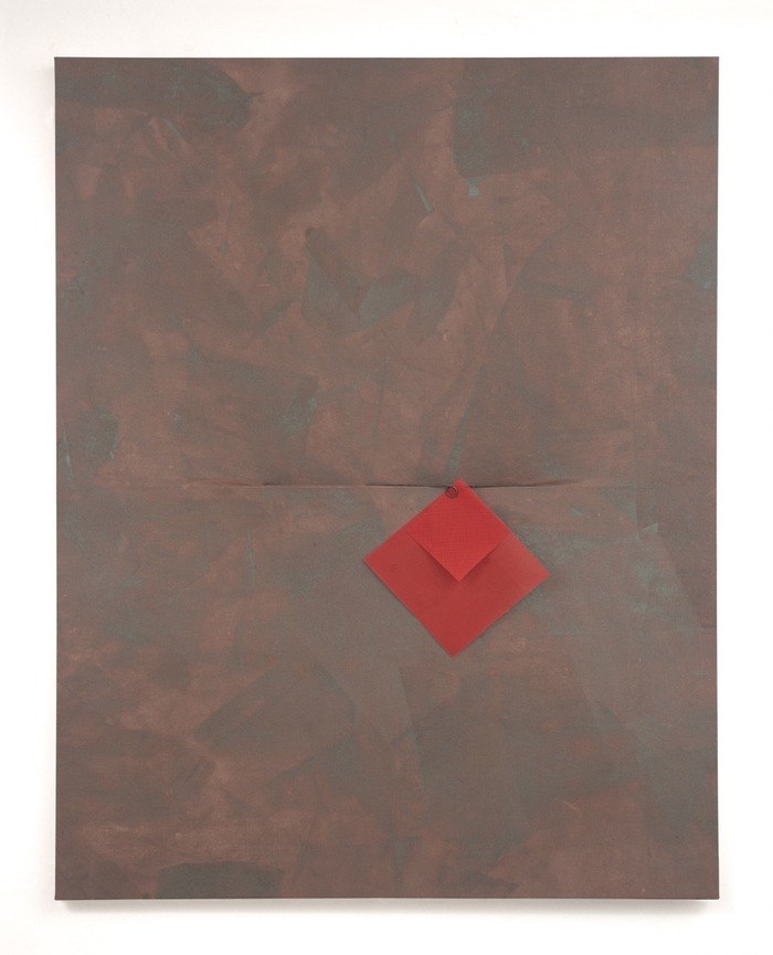 jesse robinson Object-Paintings Pigments, PVA, metal and construction flags  