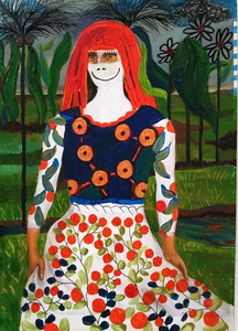 Jill Slaymaker Works on Paper gouache and acrylic on postcard