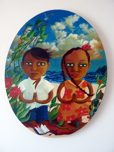 Jill Slaymaker Paintings (selected) oil on oval shaped canvas