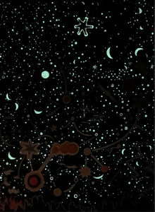 Jill Slaymaker Paintings acrylic, ink, and glow in the dark paint