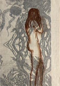 Jill Slaymaker Works on Paper pastel and ink on layered papers