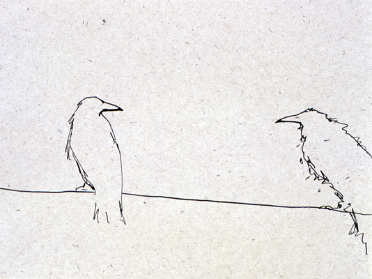 Juan-Carlos Perez Conversaciones-Bird Series ink on canvas