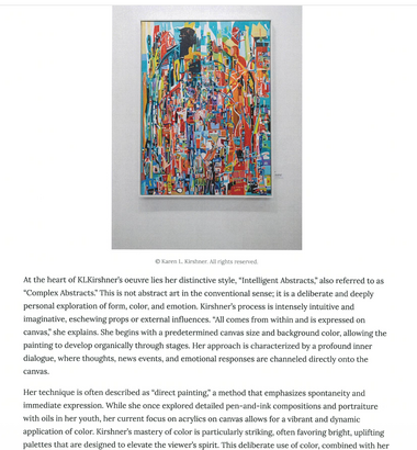KAREN L KIRSHNER Fine Arts News 