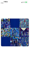 KAREN L KIRSHNER Pop/Surrealistic Abstracts Acrylic on canvas. Nine canvases arranged into one assemblage