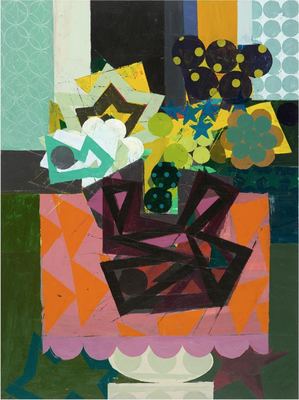 KEN KEWLEY Invented Bouquets 2015-2016 acrylic on wood panel.