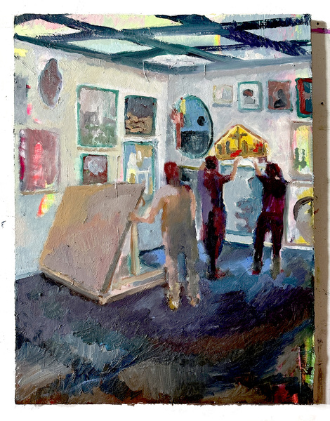 Laura Greengold Feels- Current work Oil and True Gesson on Panel