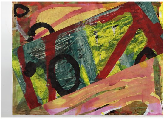 Lawrence J. Philp 2021 work on paper Tempera paint, gouache,paint marker and wax crayon,oil pastel, collage  on paper