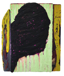  repro paintings oil, acrylic, plaster, staples, glue on repro mounted on wood
