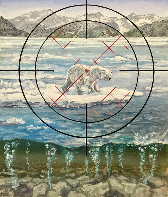 Lucy Wilner Environmental  Paintings: A Spectrum of Disasters Acrylic on Gessoed Paper