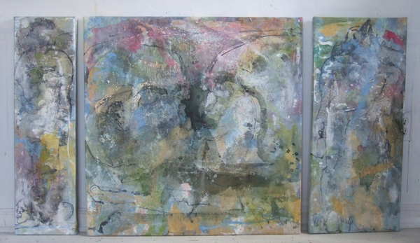  Paintings Acrylic and Dead Vegetation on Canvas