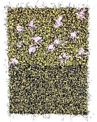 MARC LEAVITT Flower Series Acrylic and Enamel on Paper