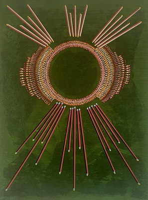 MARC LEAVITT Thought Form Series Mixed Media over Monotype on Paper