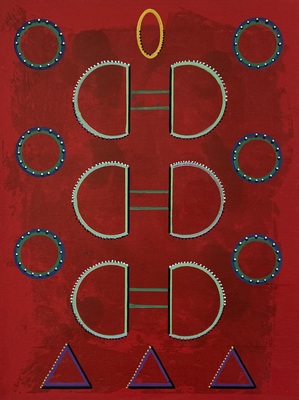 MARC LEAVITT Thought Form Series Mixed Media over Monotype on Paper